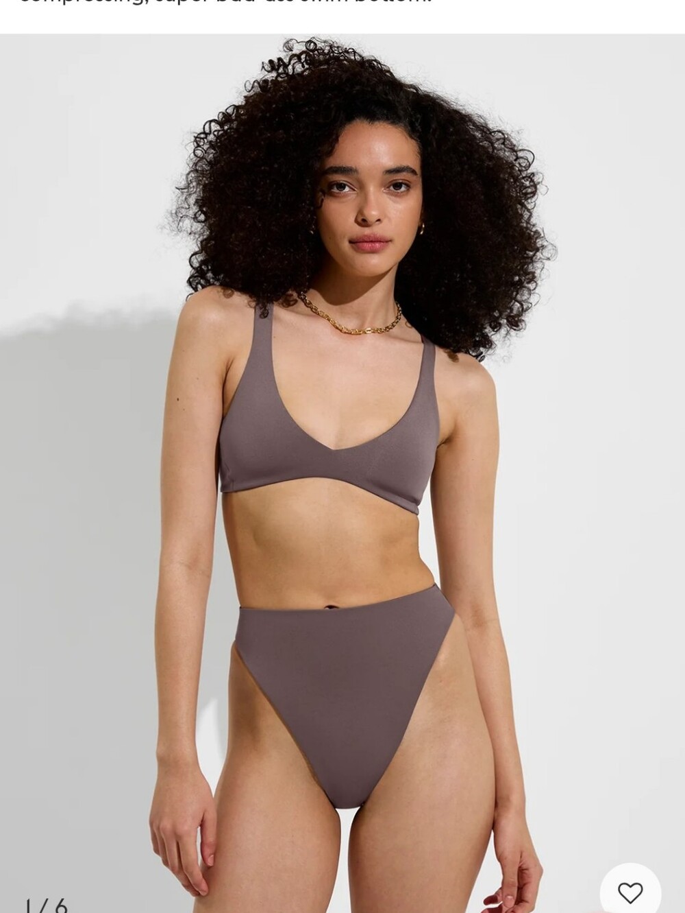 Left On Friday Deep Taupe Super Hi Hi Bottom And Plunge Top Bikini Set NWT